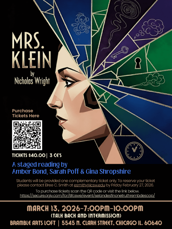 Theater event poster for Mrs. Klein