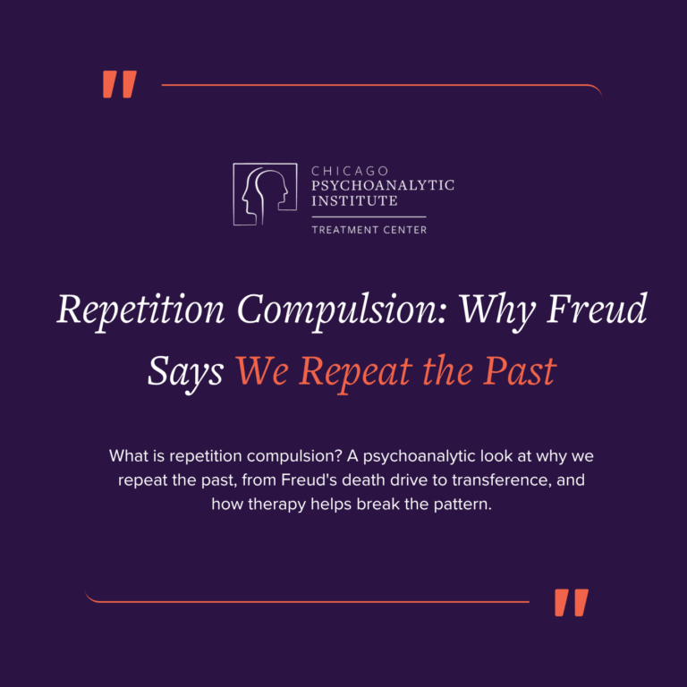 What is repetition compulsion? A psychoanalytic look at why we repeat the past, from Freud's death drive to transference, and how therapy helps break the pattern.